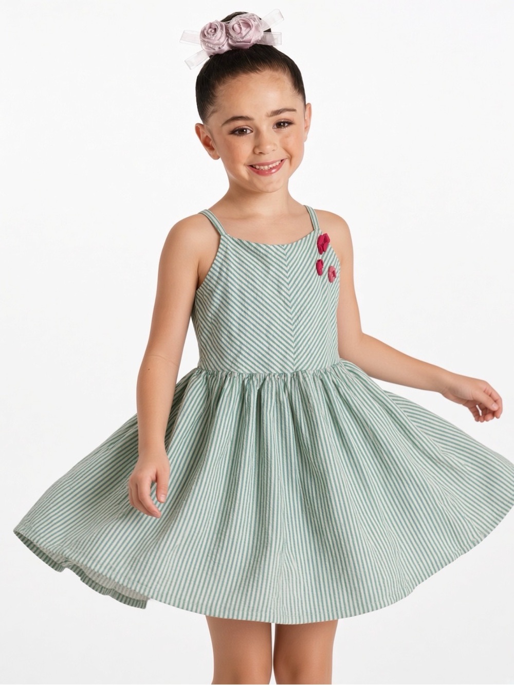 Gymboree Mint Green and Sundress Flower Accents 7